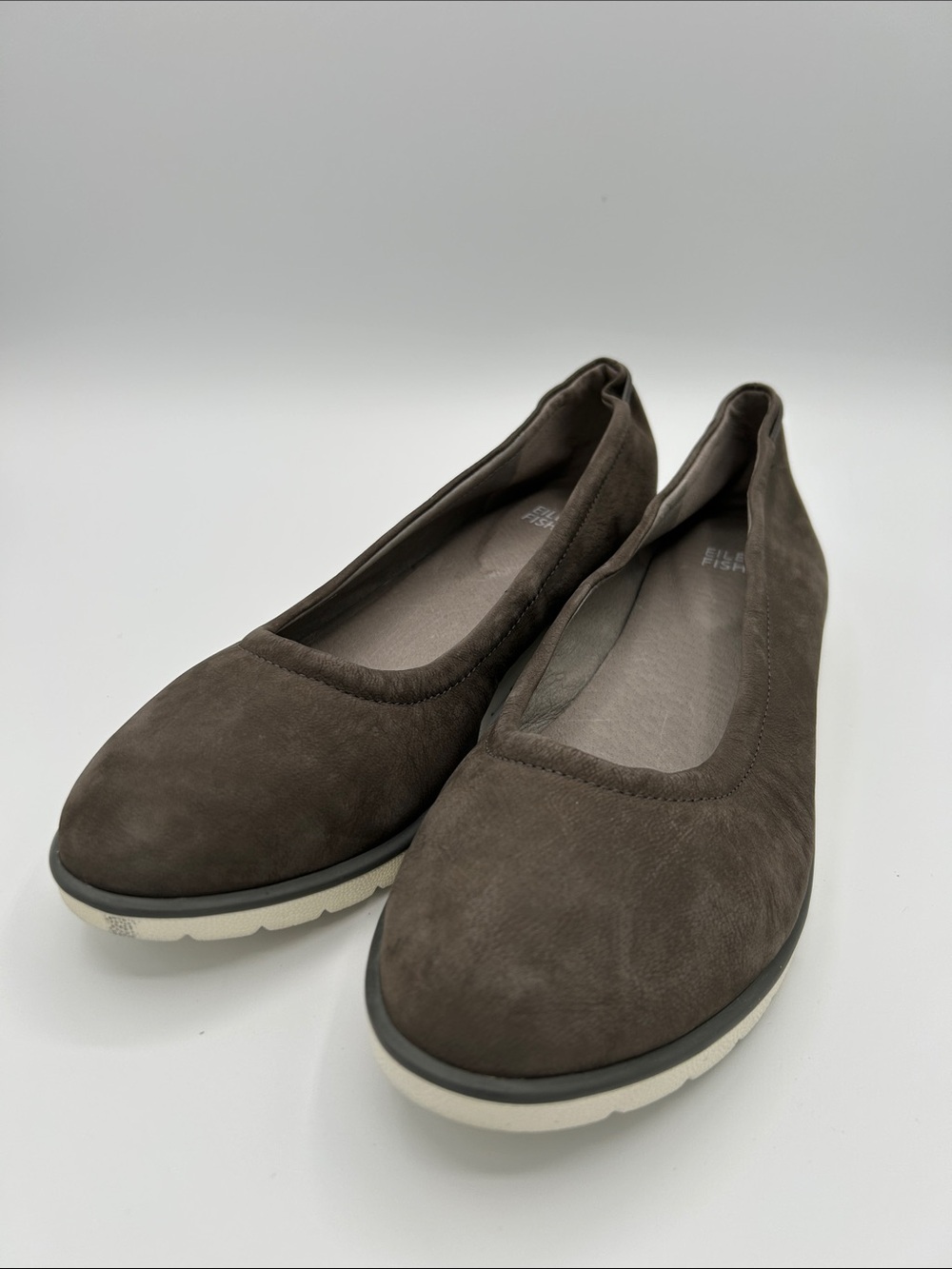 Eileen Fisher Ladies Size 8 Dark Gray Suede Loafers